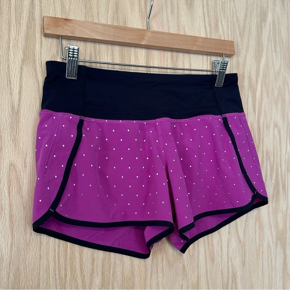 Lululemon Run Times Reflective Short Purple Polka Dot